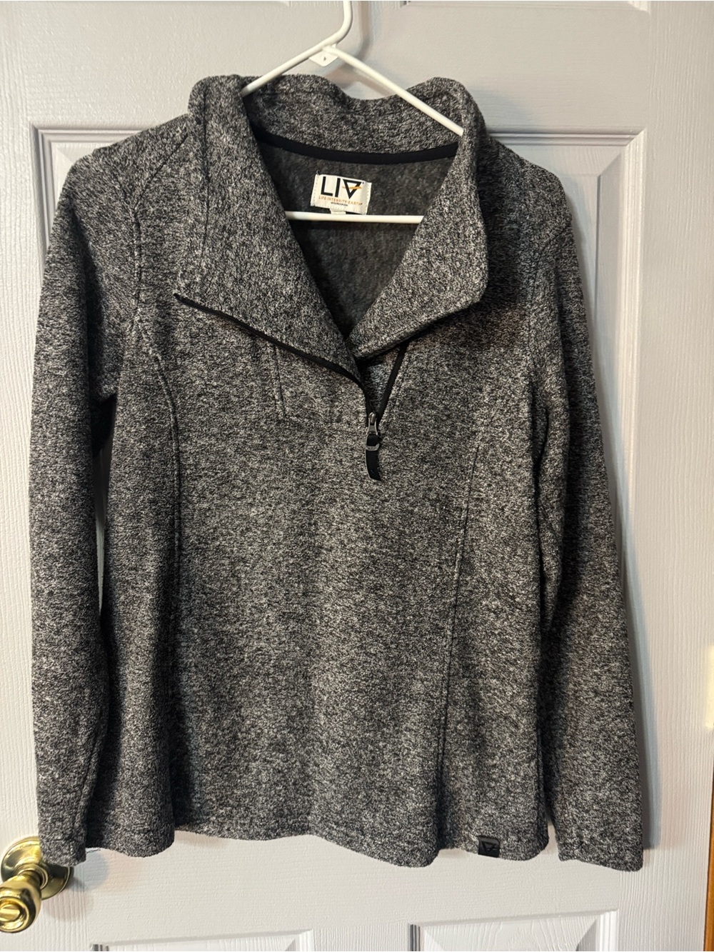 Liv Outdoor Heather Gray Half-Zip Pullover Sweater